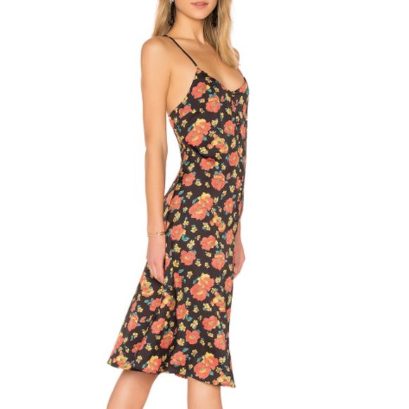 LPA Button Up Slip Dress In Rose Garden - Picture 2 of 15